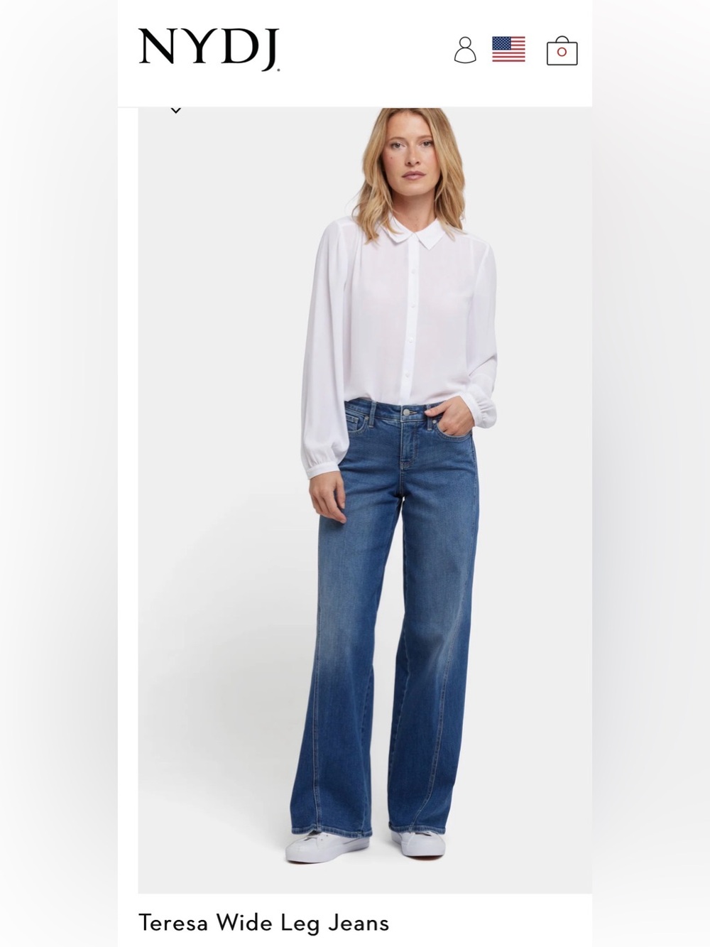 NYDJ Teresa Wide Leg Romantic Indigo Jeans